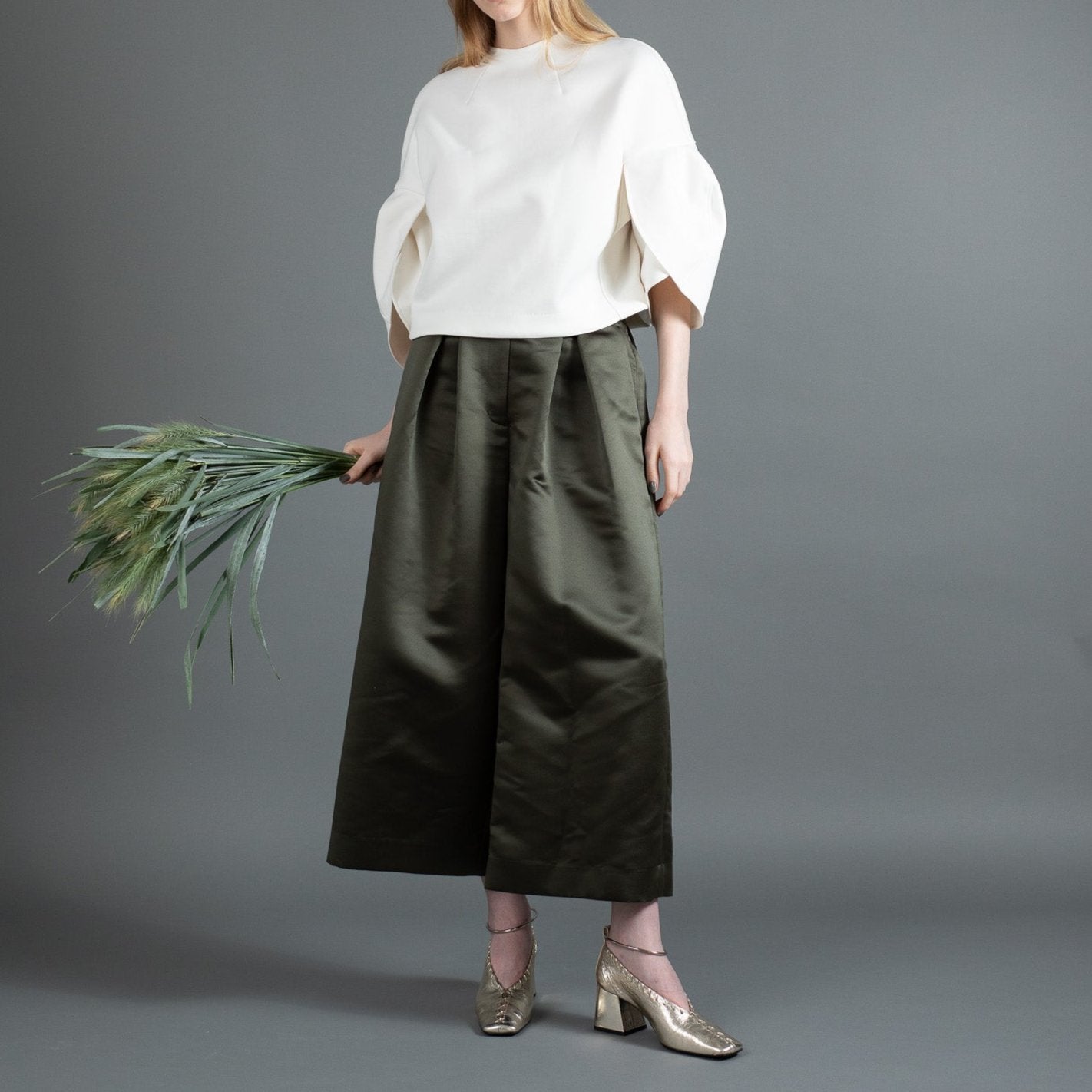 satin flare gaucho PT