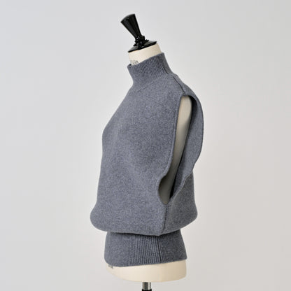 high neck knit vest