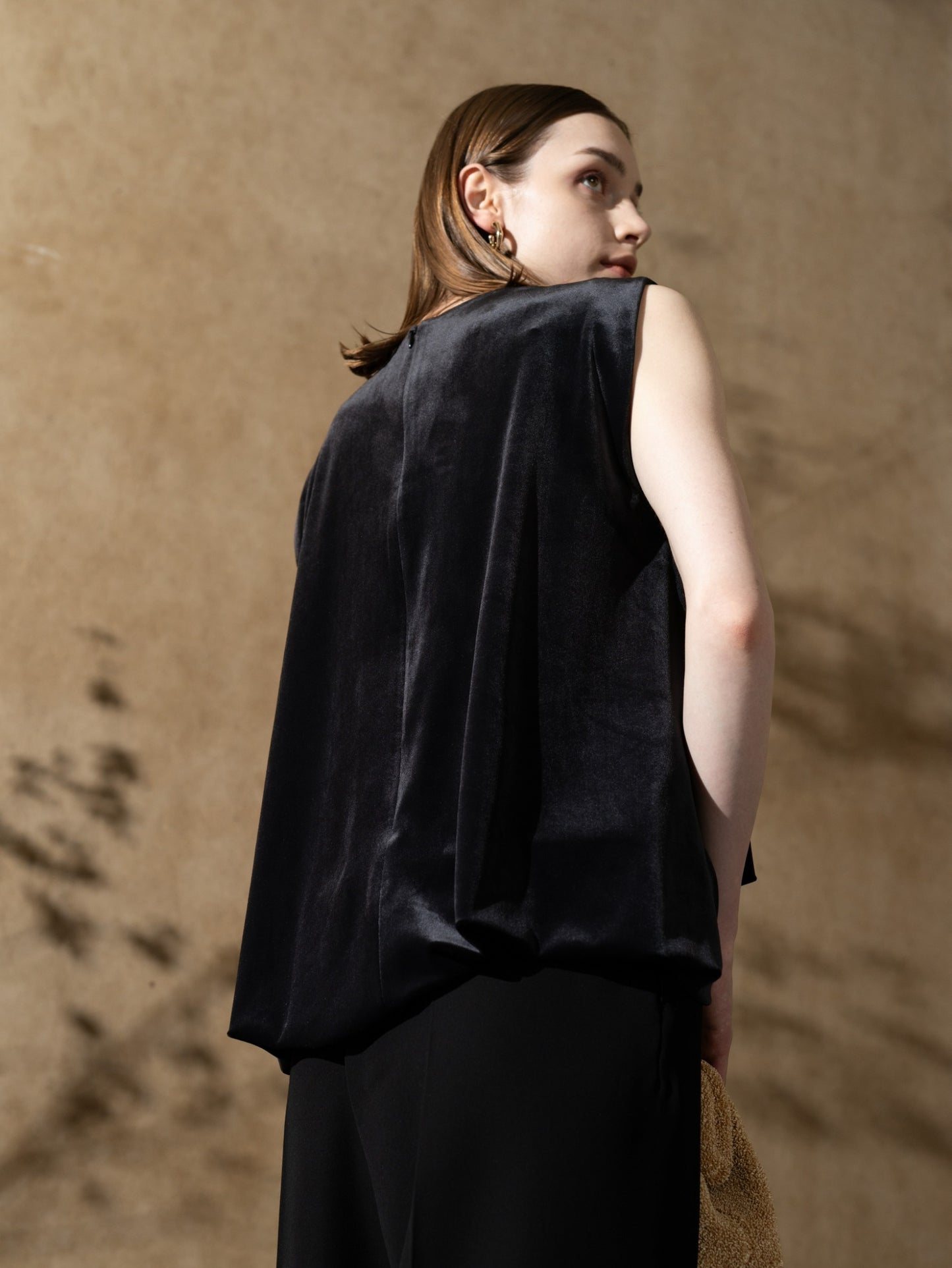 Velour Balloon Blouse