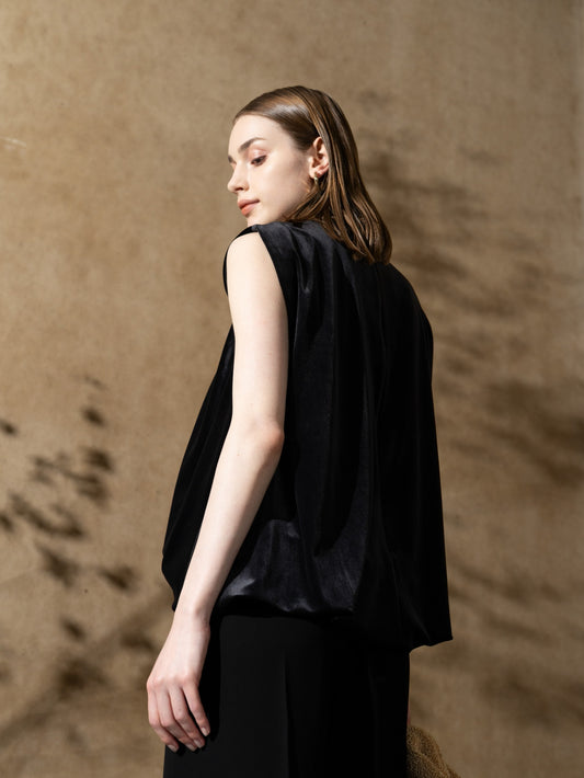 Velour Balloon Blouse