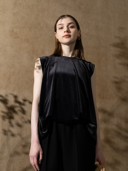 Velour Balloon Blouse