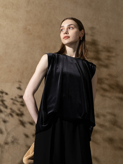 Velour Balloon Blouse