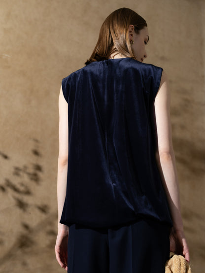 Velour Balloon Blouse
