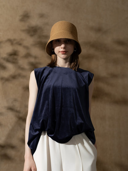 Velour Balloon Blouse