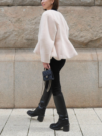 【Pre Order】Peplum Fur Jacket