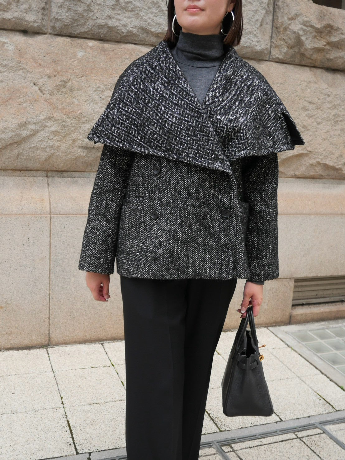 【Pre Order】Tweed Mantle Coat