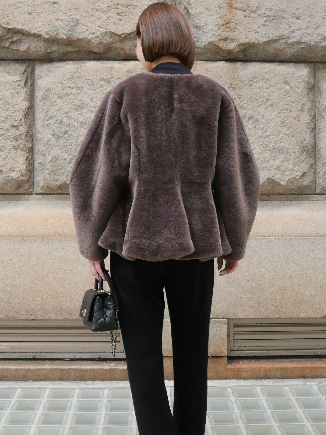 【Pre Order】Peplum Fur Jacket