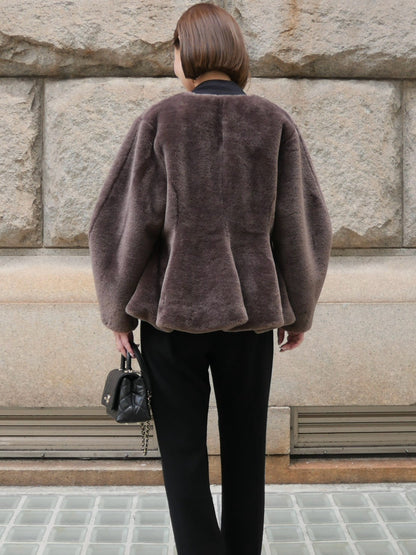 【Pre Order】Peplum Fur Jacket