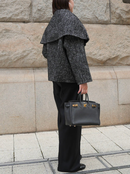 【Pre Order】Tweed Mantle Coat