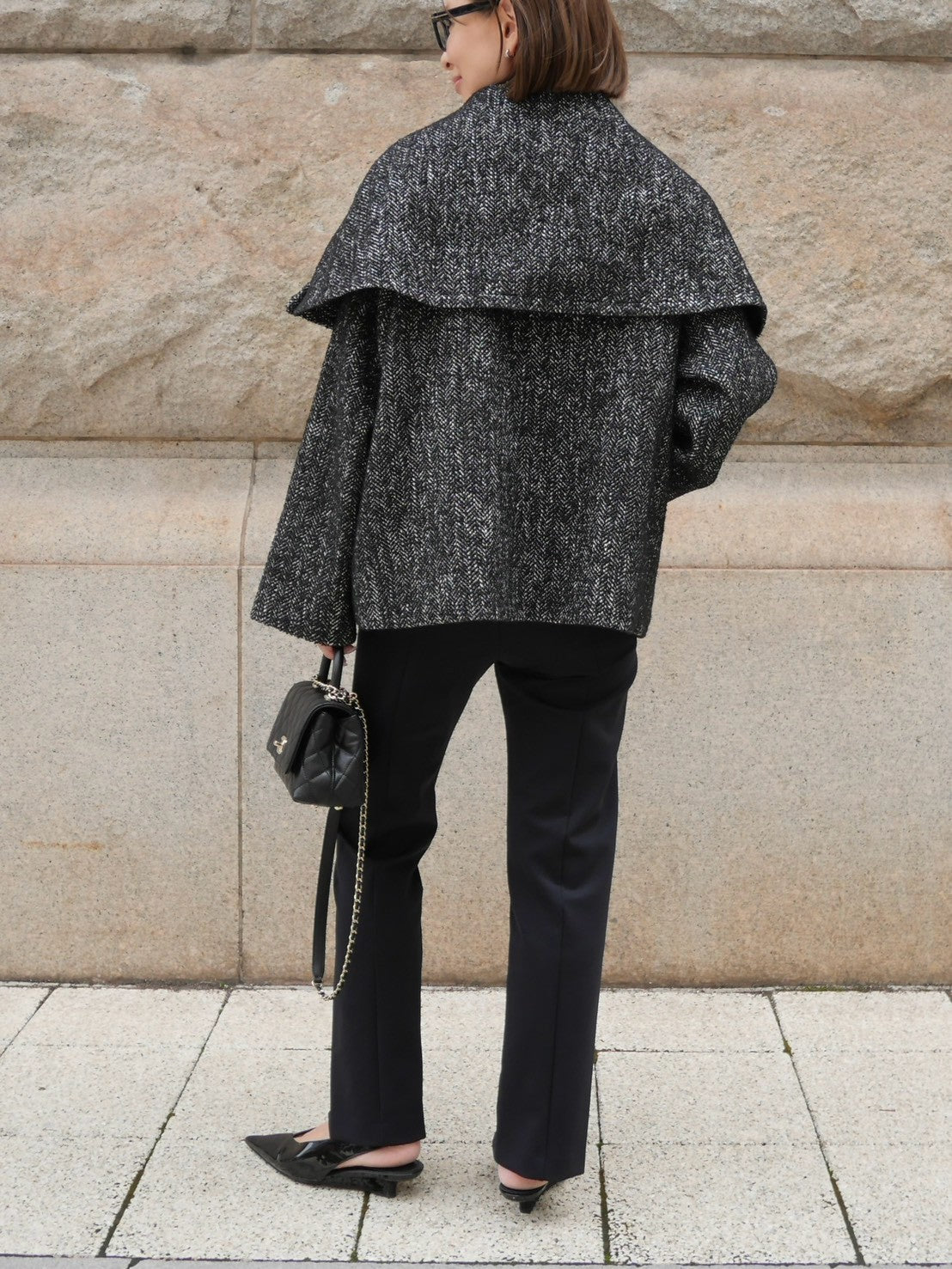 【Pre Order】Tweed Mantle Coat