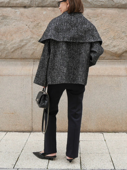 【Pre Order】Tweed Mantle Coat