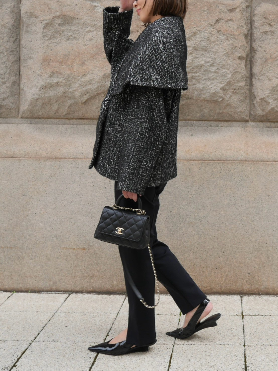 【Pre Order】Tweed Mantle Coat