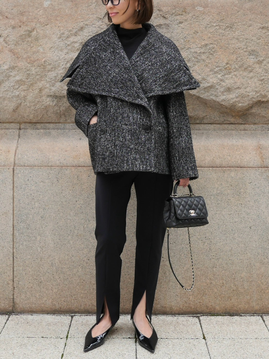 【Pre Order】Tweed Mantle Coat