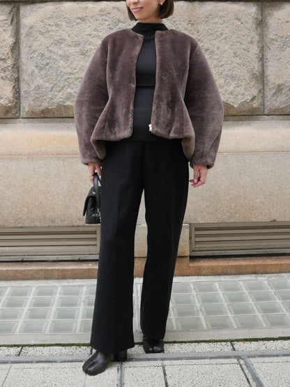【Pre Order】Peplum Fur Jacket
