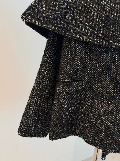 【Pre Order】Tweed Mantle Coat