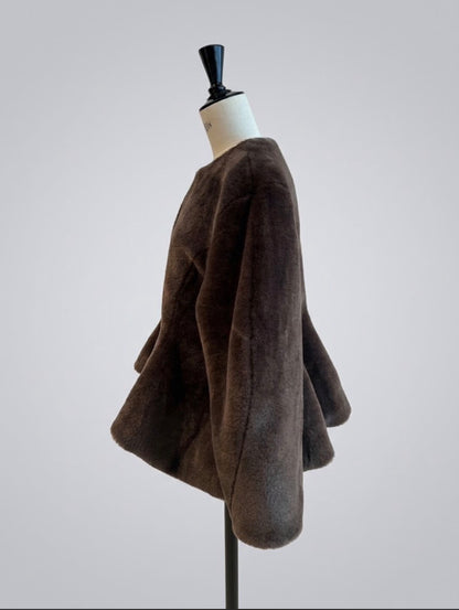 【Pre Order】Peplum Fur Jacket