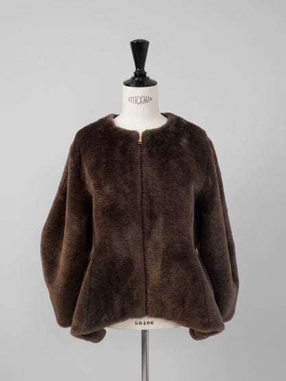 【Pre Order】Peplum Fur Jacket