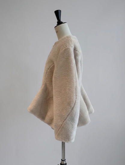 【Pre Order】Peplum Fur Jacket