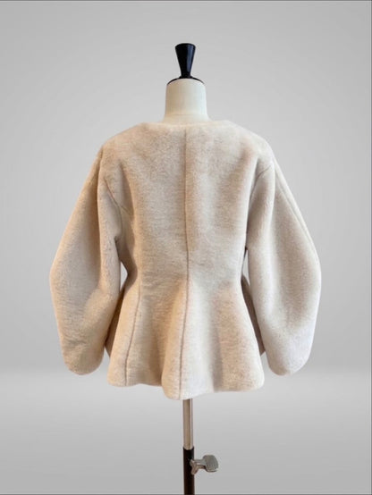 【Pre Order】Peplum Fur Jacket